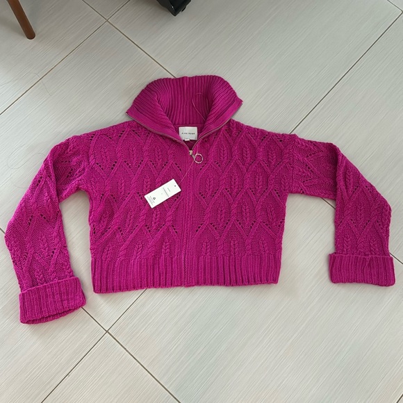 Pink Rose NWT Zip Up Sweater in Intense Magenta - Picture 1 of 7